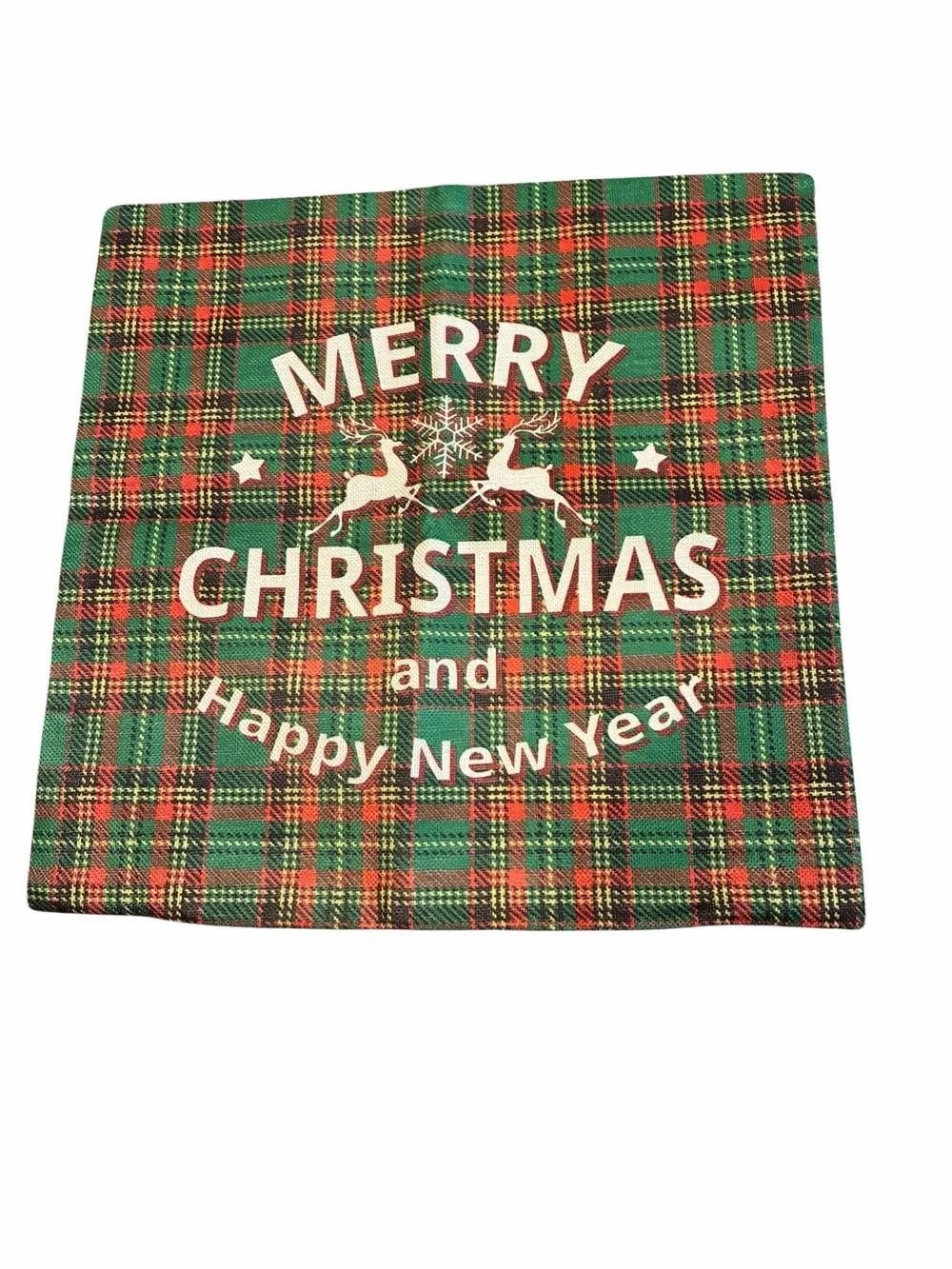 Outdoor 18” Christmas Holiday Plaid Decorative pillowcases - Green & Red